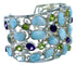 Gem Stone Authentic Silver Multicolor Cuff Bracelet GS57416